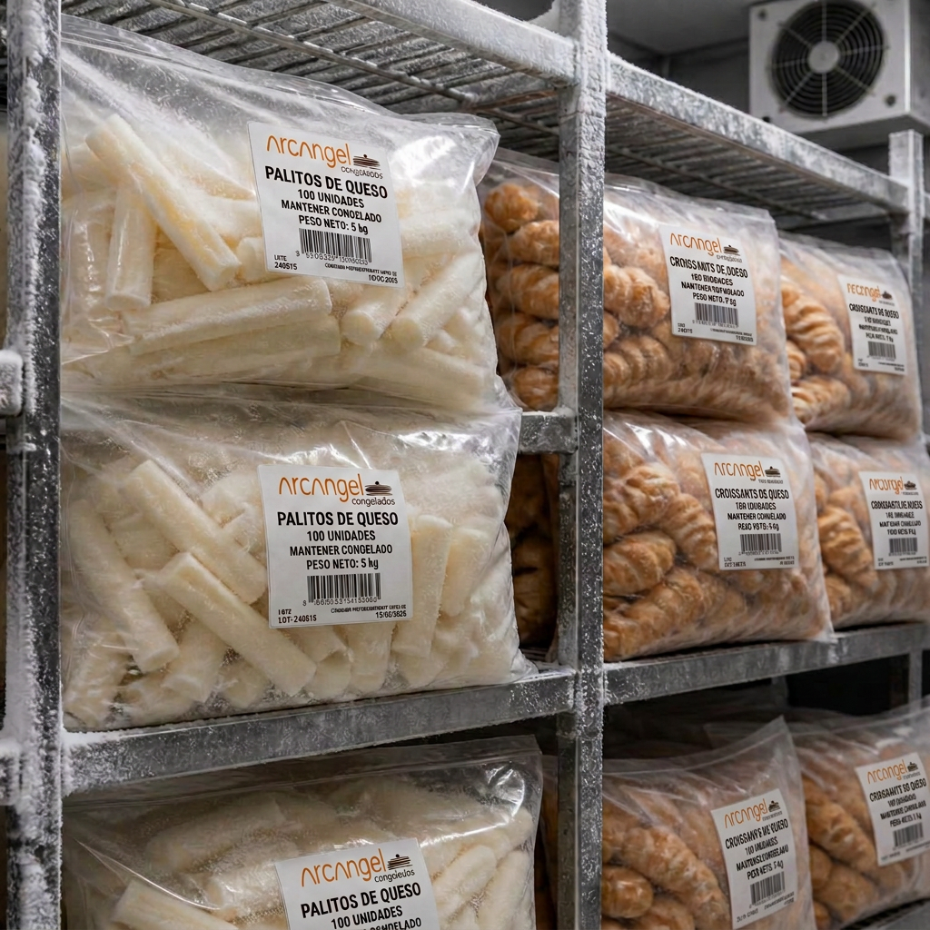 Empaques institucionales congelados en cuarto frío